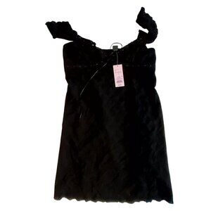 Wild Fable Off-The-Shoulder Black Lace Dress With Lining & Tags lace design